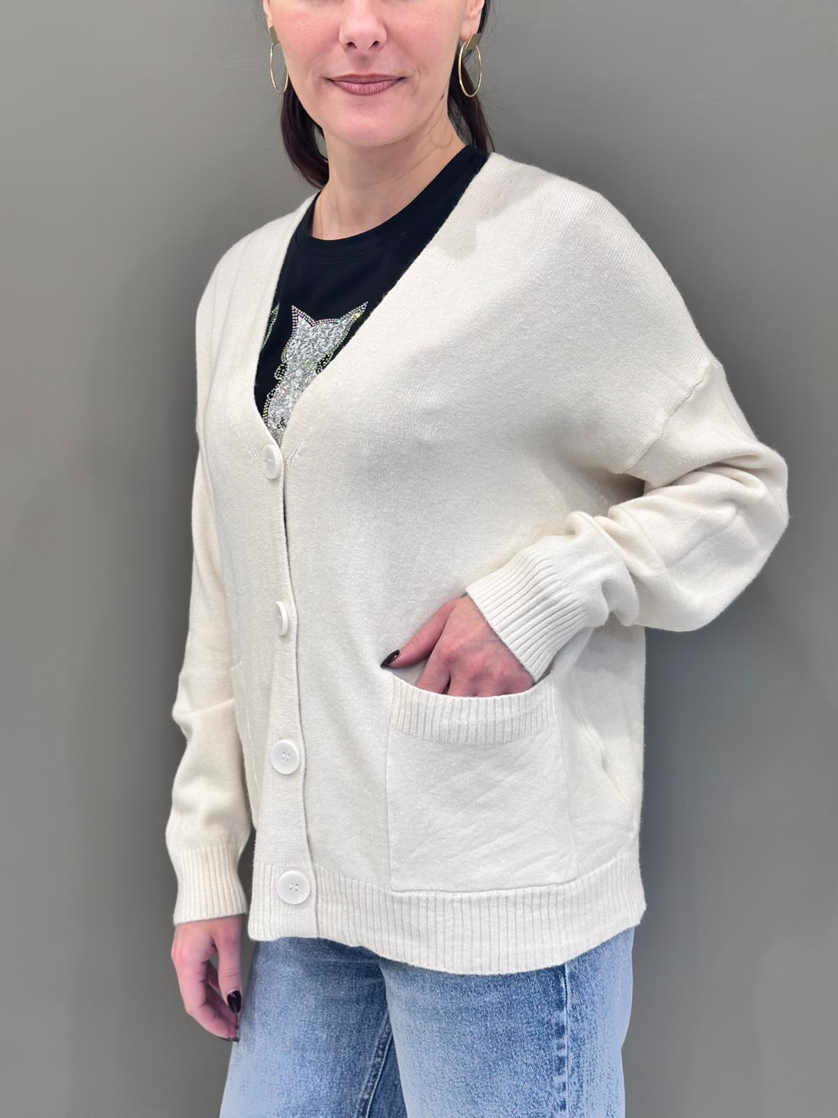 Cardigan con tasche JN0568 203 REBECCA 