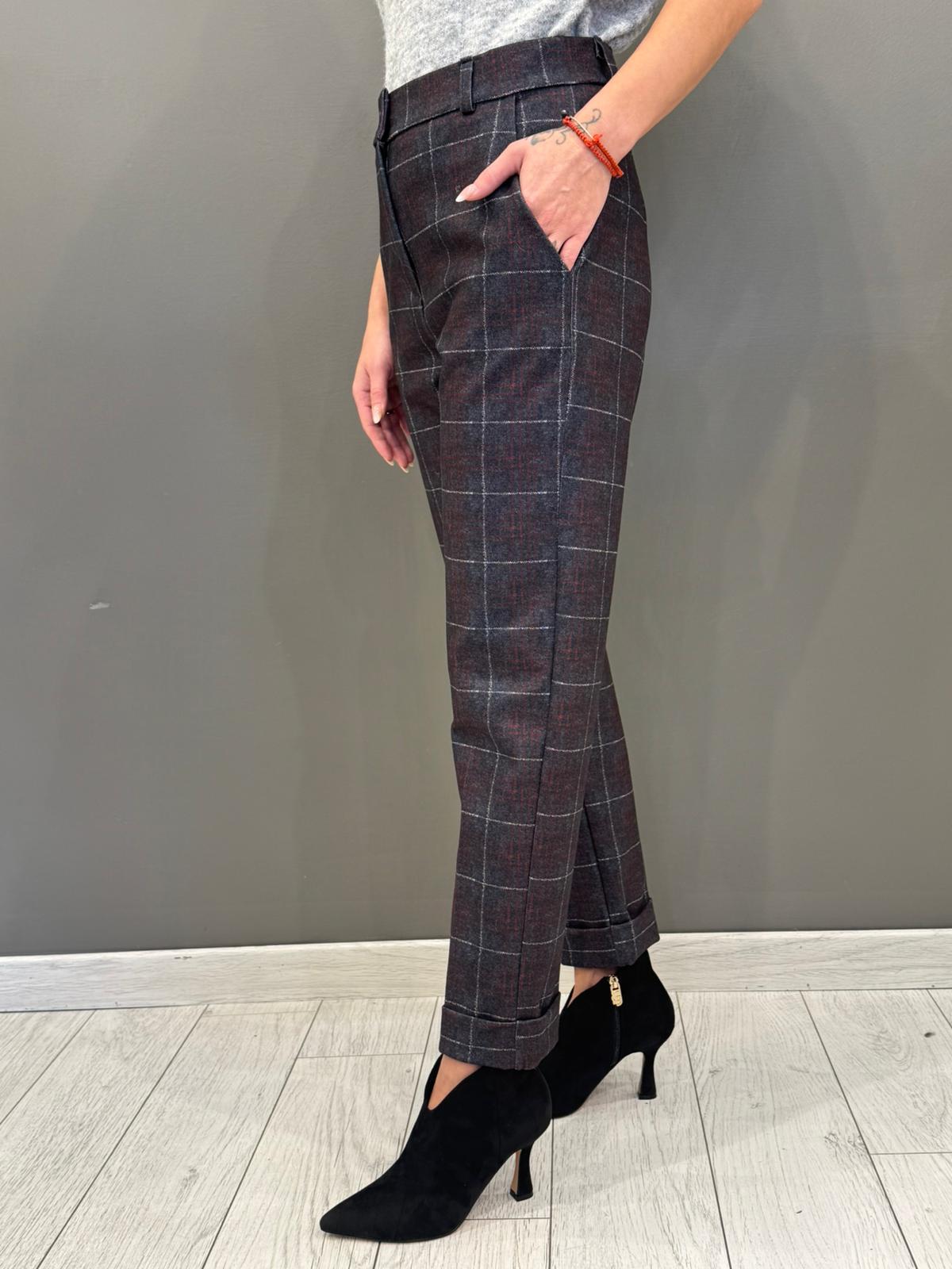 Pantalone chek con risvolta CP25-605Q GR REALI 