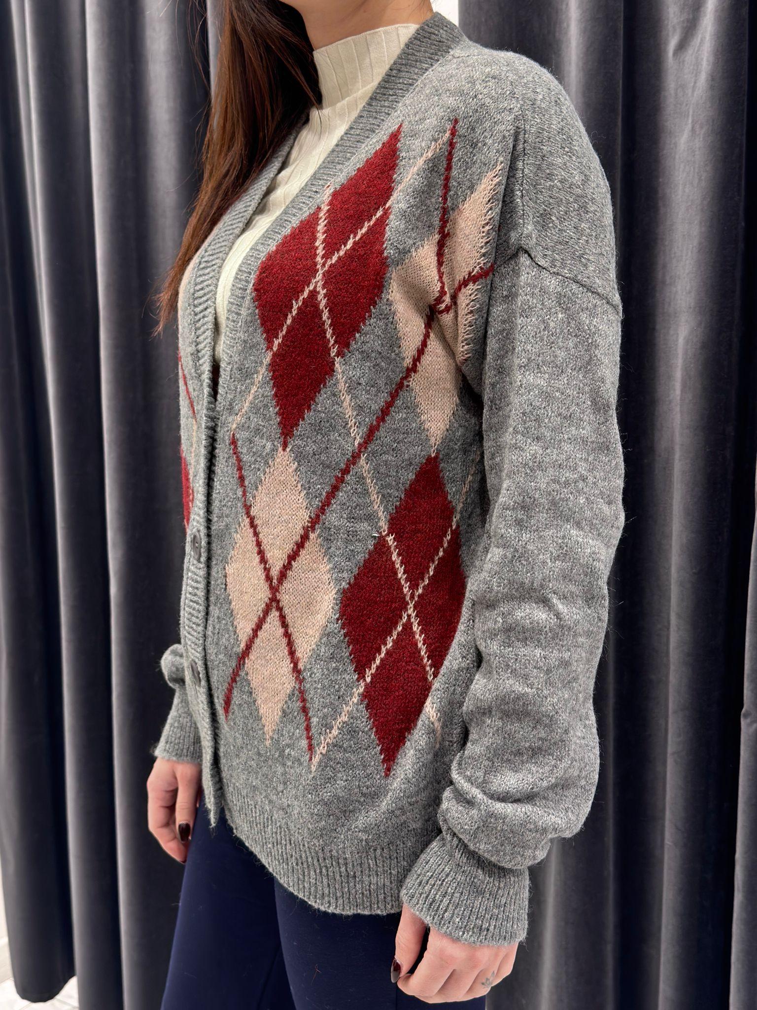 Cardigan rombi I-26816 GRBO REALI 