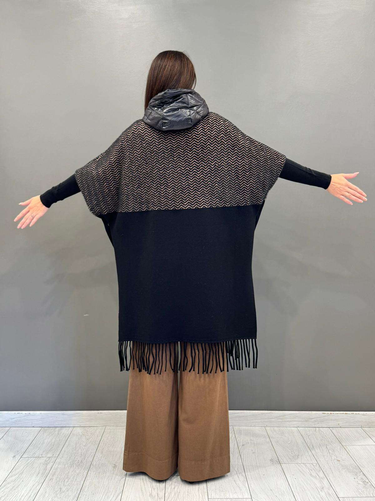 Mantella frange maglia e tessuto LODOLITE 116 REALI 