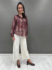 Camicia donna con lurex fantasia 3957-24 BO REBECCA 