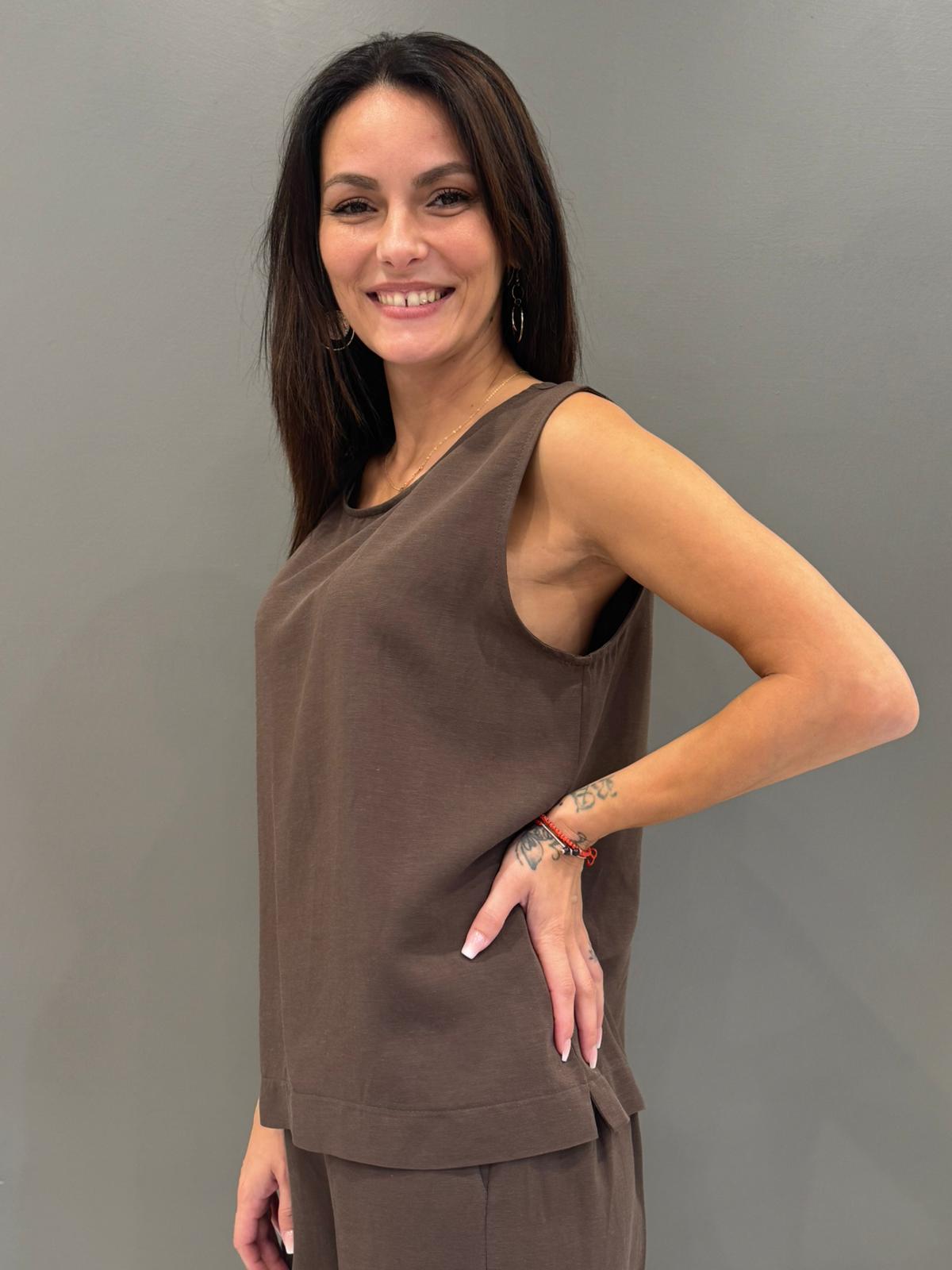 Top scollo viscosa lino CC24-380 MO REALI 