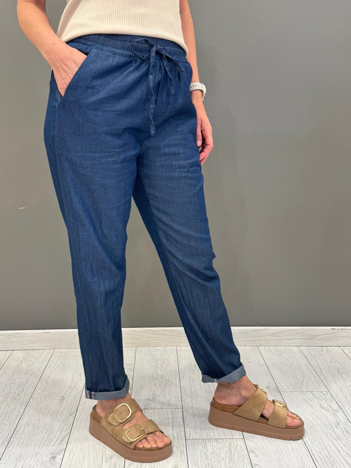 pantaloni chambray 30256 5 CRISTINA GAVIOLI 