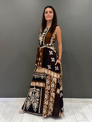 Abito lungo fantasia etnica  100% viscosa CA24-215F MO REALI 