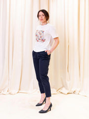 T shirt jersey con stampa floreale