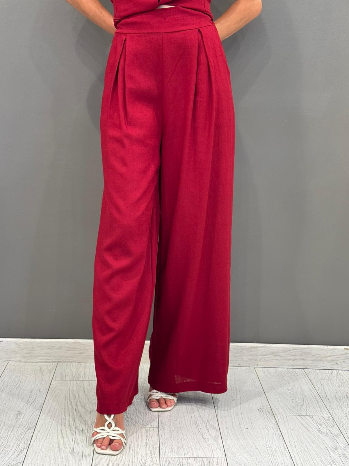 Pantaloni palazzo misto lino L2337 IN REBECCA 