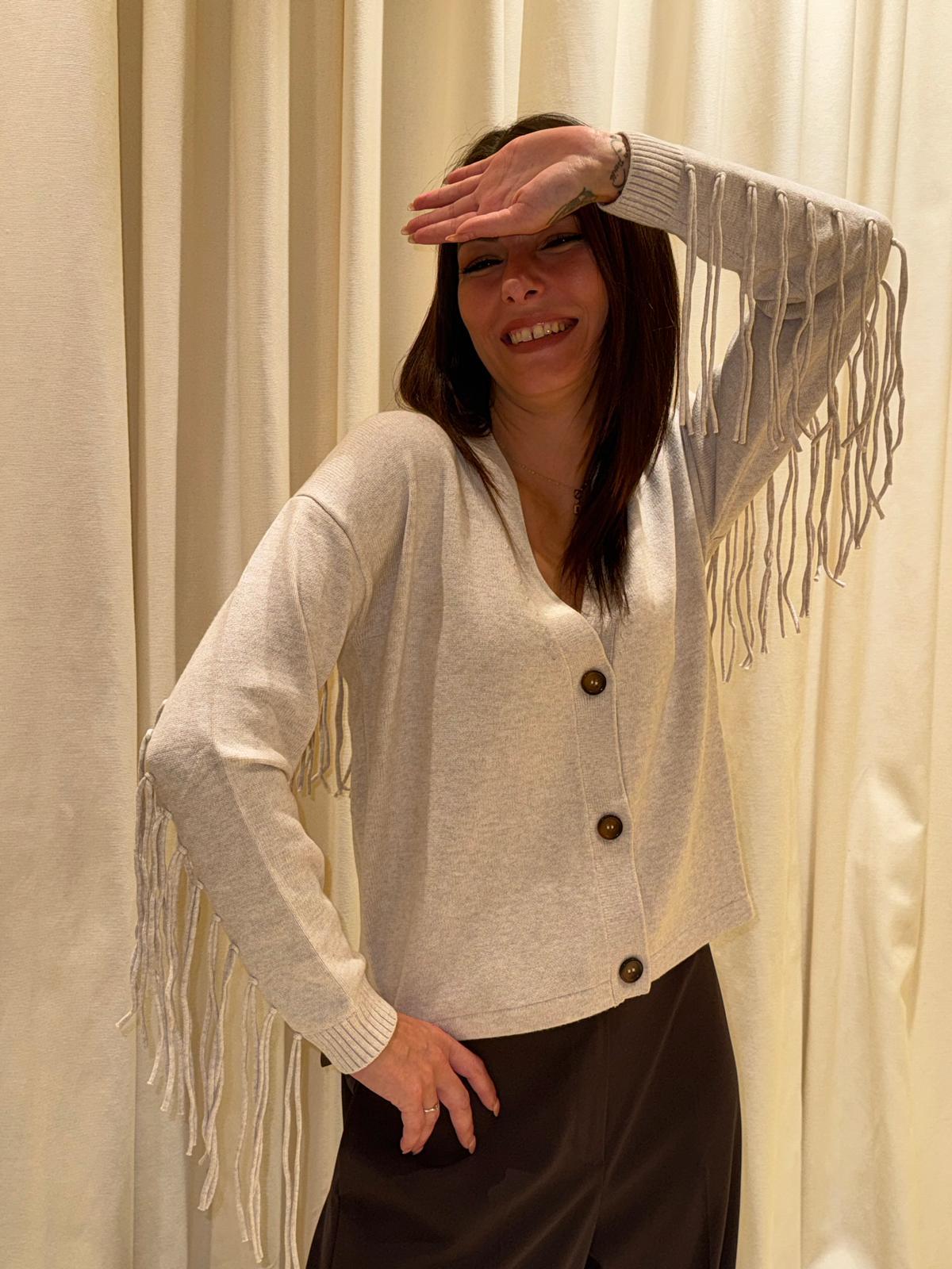 Cardigan corto con frange EBE 004 EMME MARELLA 