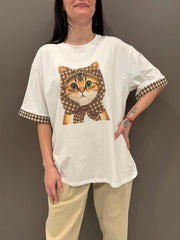 T-shirt stampa gatto FX706 BI REALI 