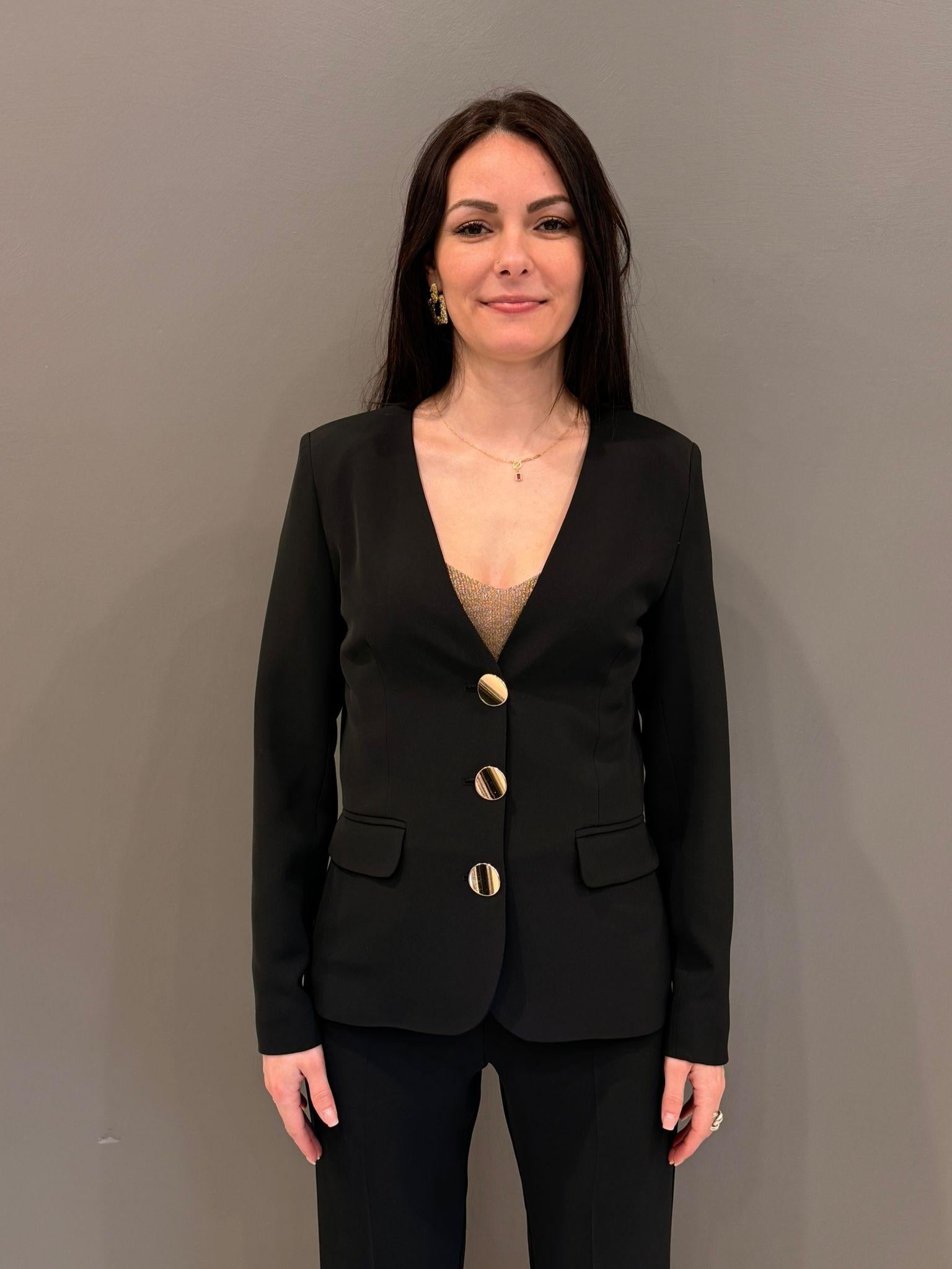 Giacca sfiancata bottoni oro 31624 1 CRISTINA GAVIOLI 