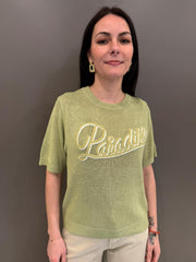 Maglia girocollo con stampa paradise VS087 VE REBECCA 