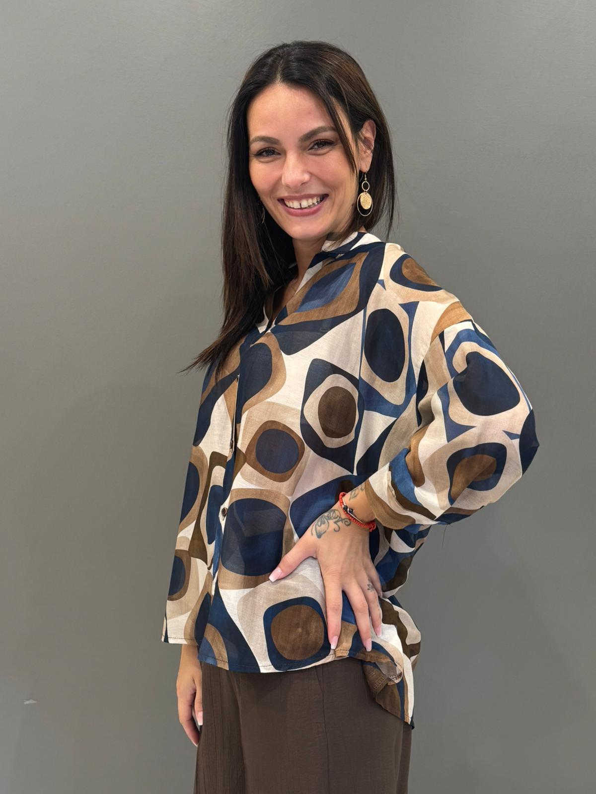 Camicia stampatai in mussola CC361-25 BM REALI 