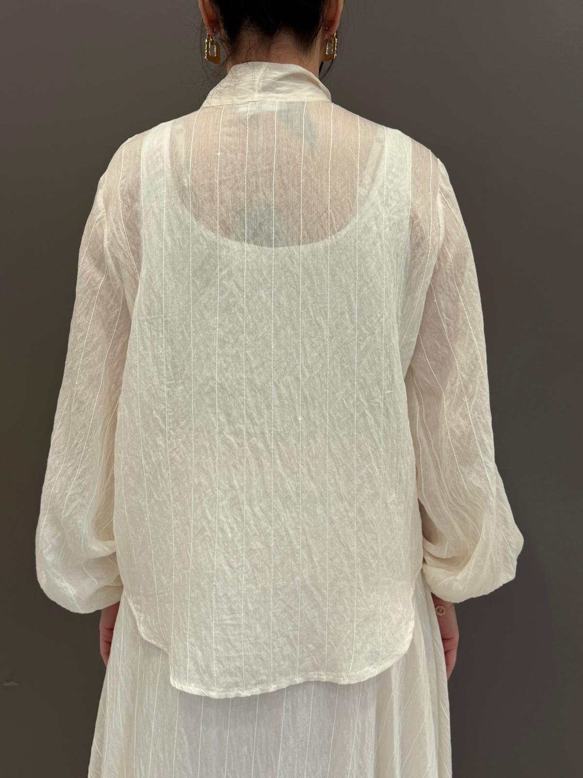 Camicia paillettes C10198 BU CRISTINA GAVIOLI 