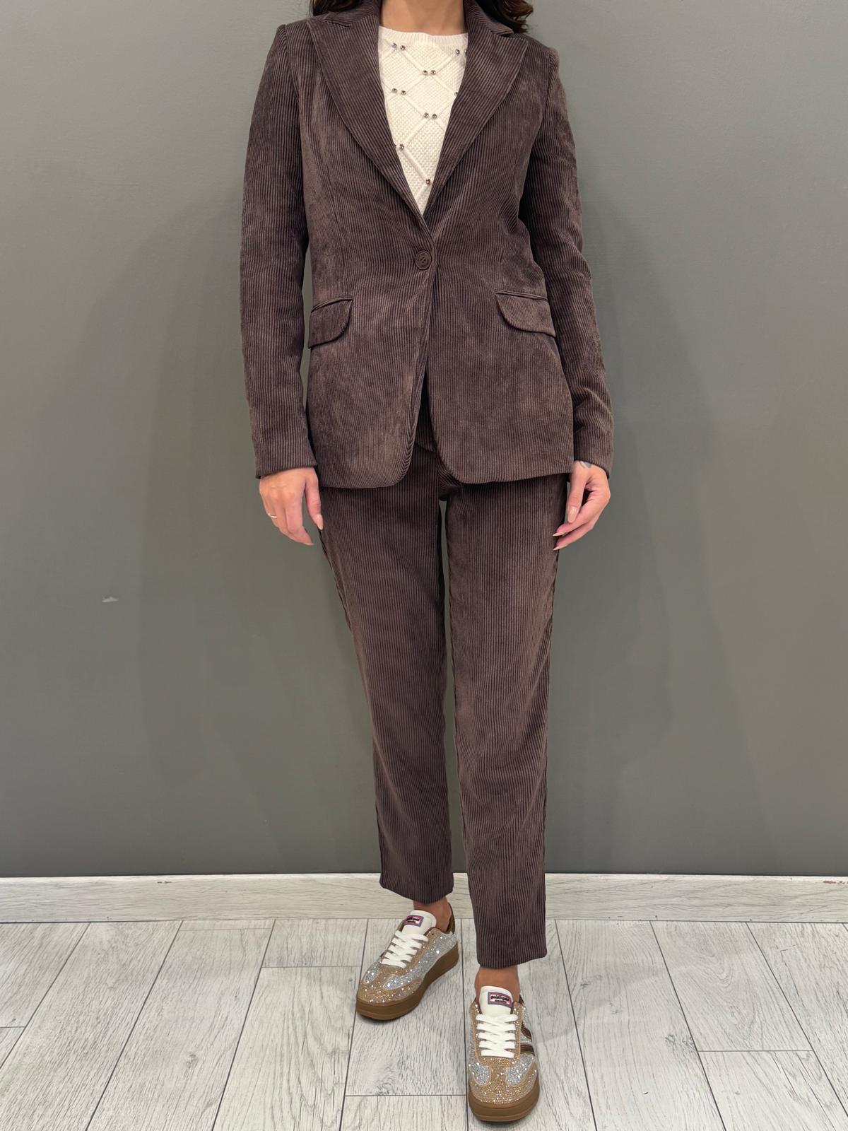 tailleur monopetto velluto a coste 20413 MO CRISTINA GAVIOLI 