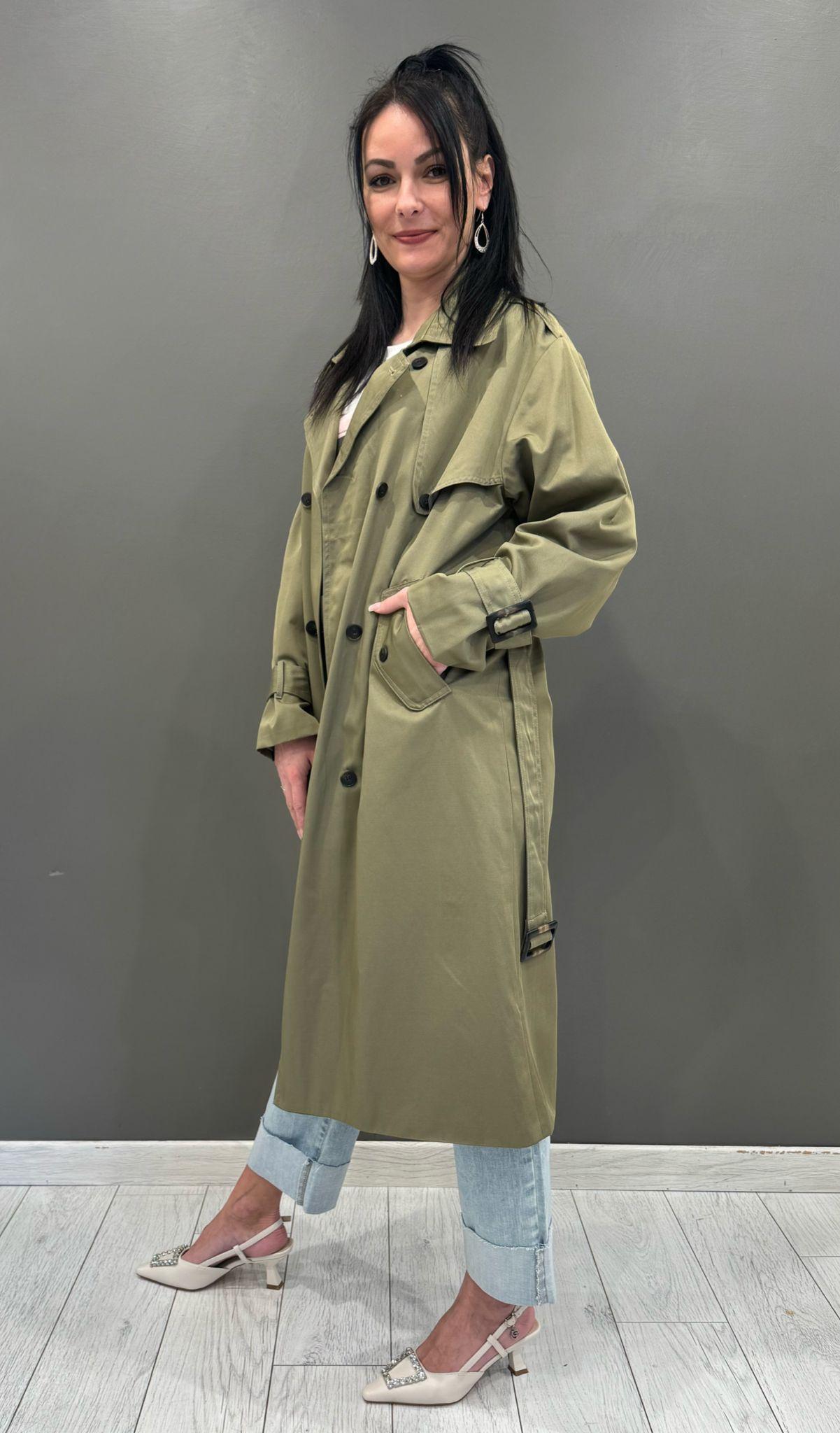 trench lungo con cintura YE150086V1 OL CRISTINA GAVIOLI 