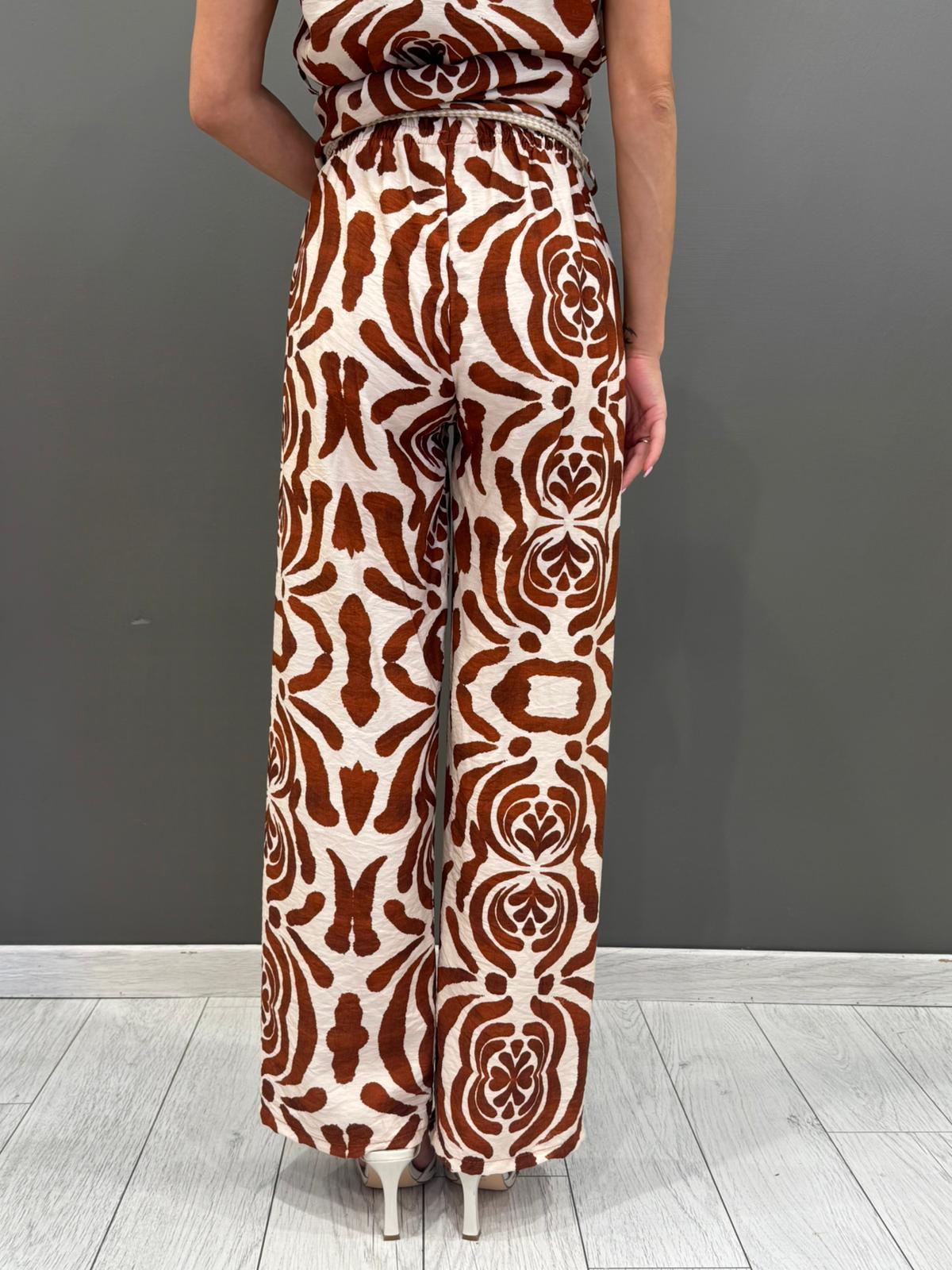 Completo fantasia con cintura in tessuto  Blusa e pantalone 19092-89 RUPA REBECCA 