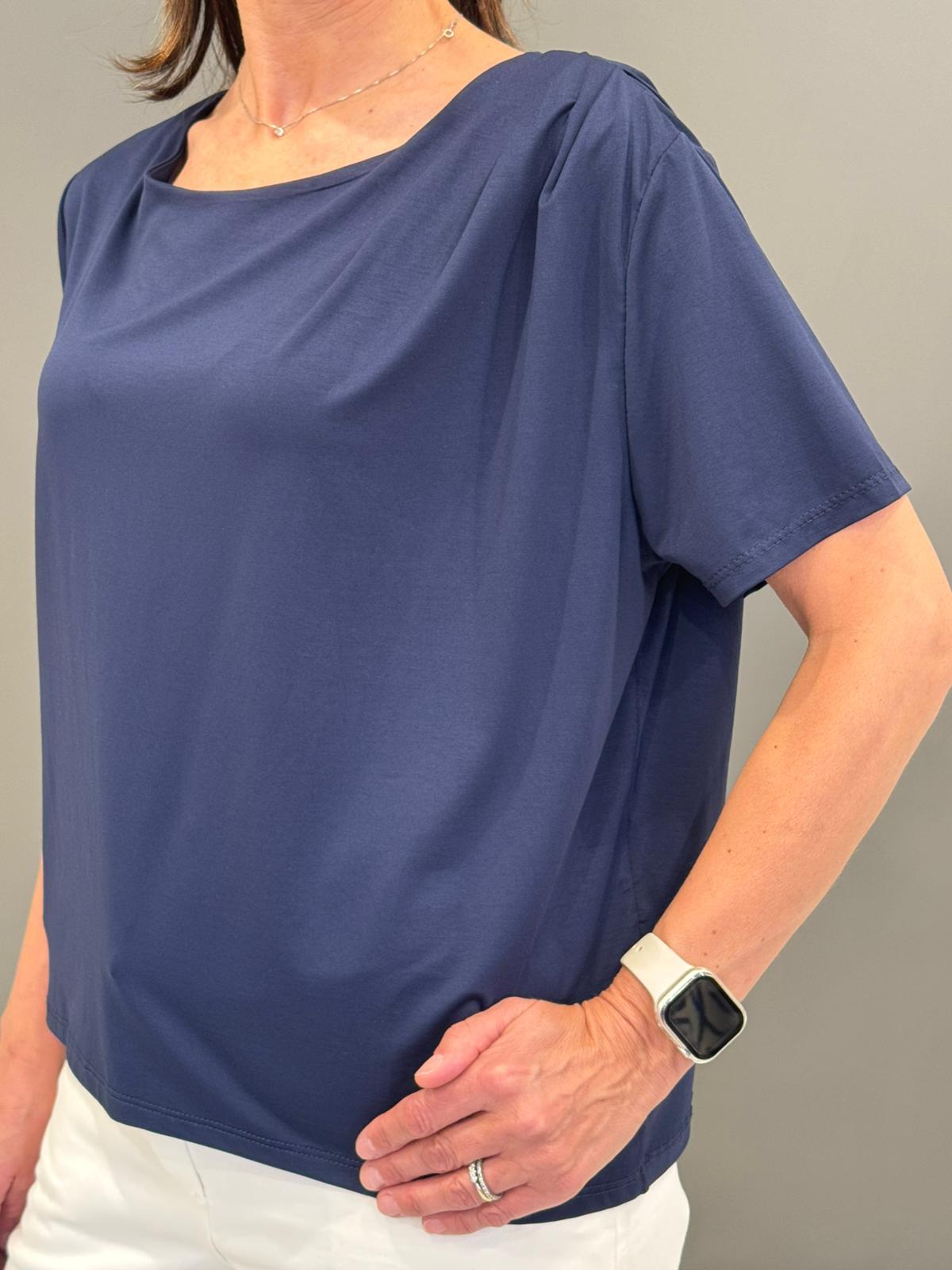 Casacca con drappeggio tessuto lyocel
