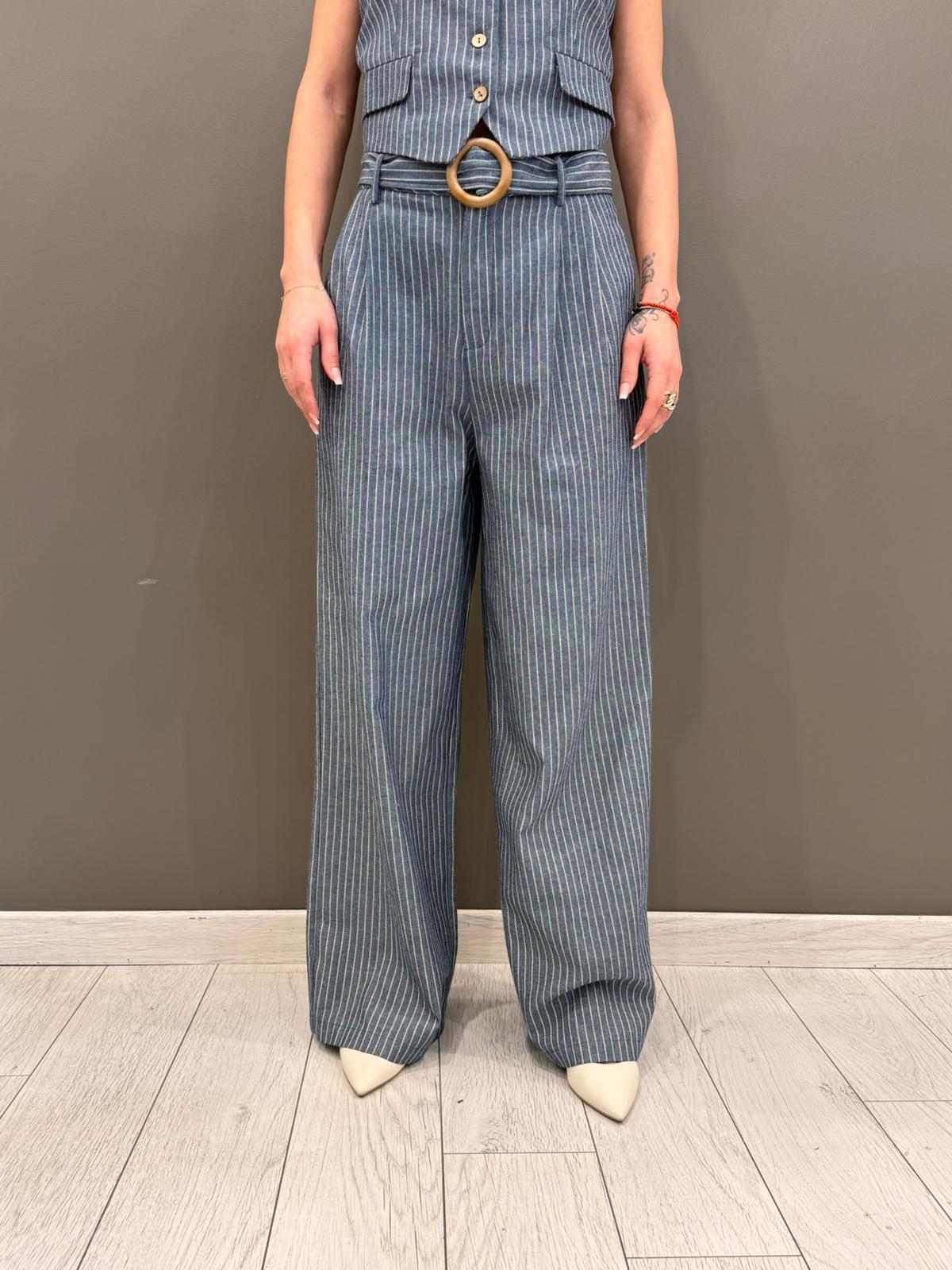 Pantalone palazzo gessato 23612 POPA REALI 