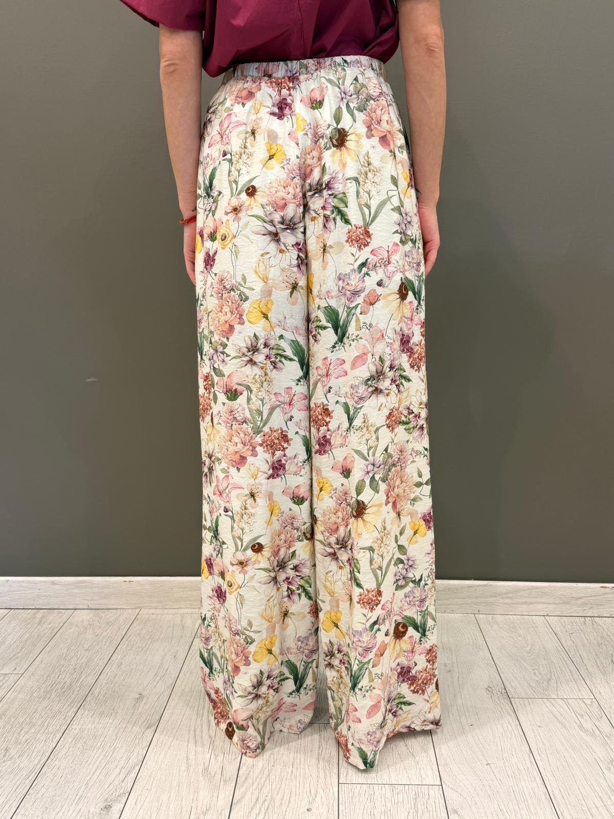 Pantaloni wide stampa floreale CIV23825 PA CRISTINA GAVIOLI 