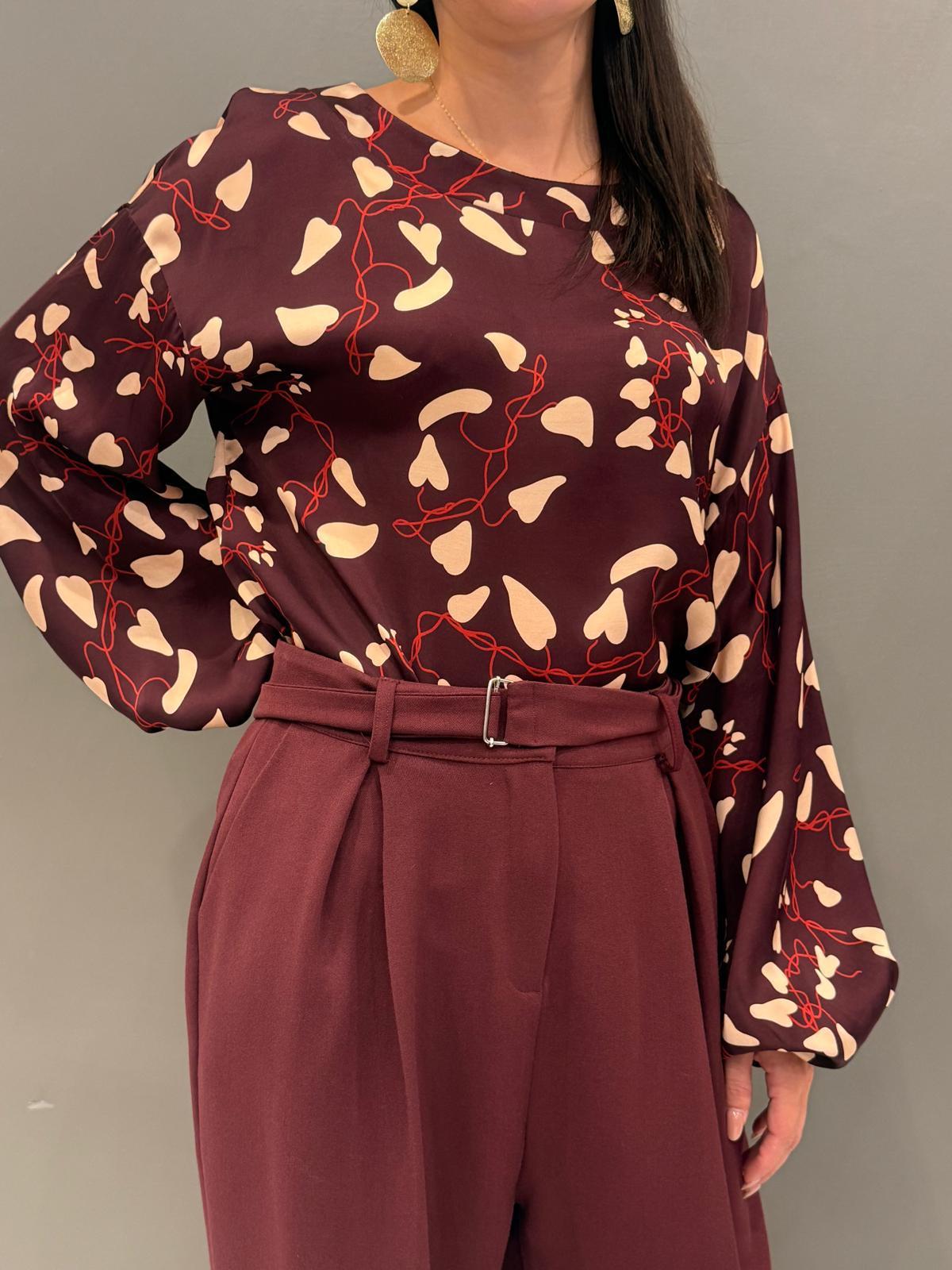 Pantalone vita alta wide con cintura P0395 VI REBECCA 