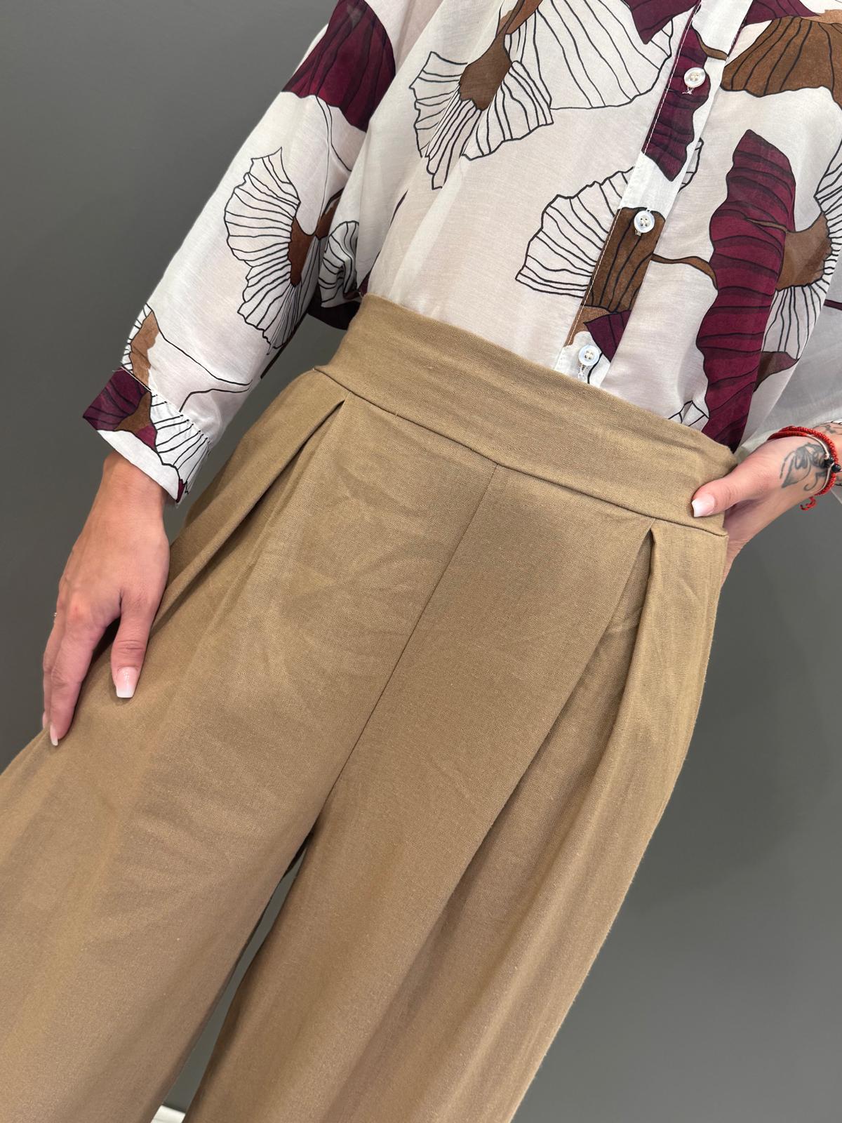 Pantaloni palazzo misto lino L2337 BIS REBECCA 