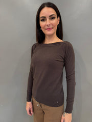 Maglia scollo a barca in viscosa e lana 20002 MO CRISTINA GAVIOLI 