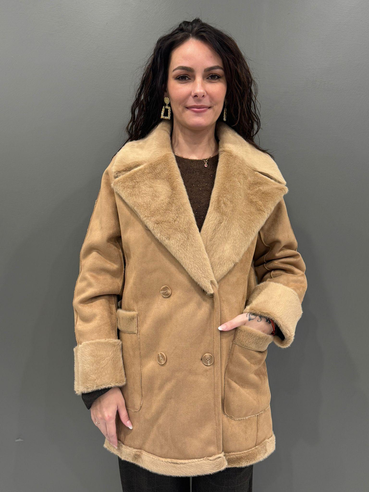 Giaccone montone doppio petto 20308 CA CRISTINA GAVIOLI 