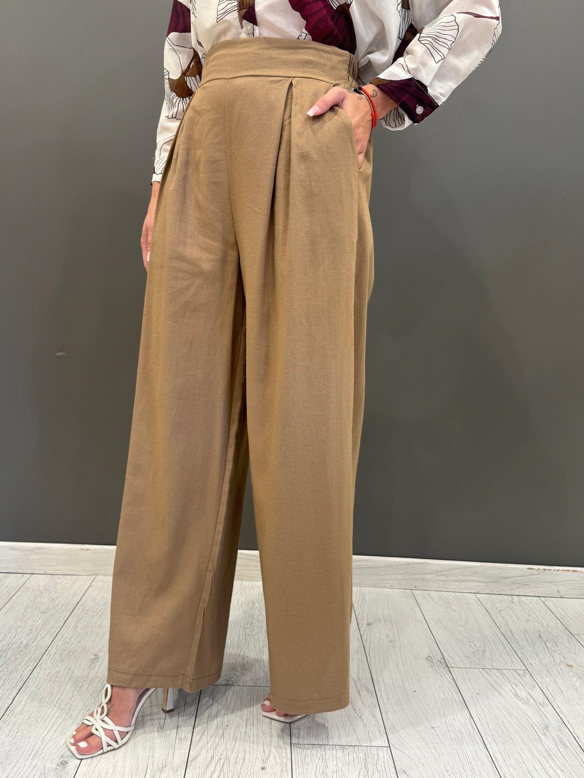 Pantaloni palazzo misto lino L2337 BIS REBECCA 