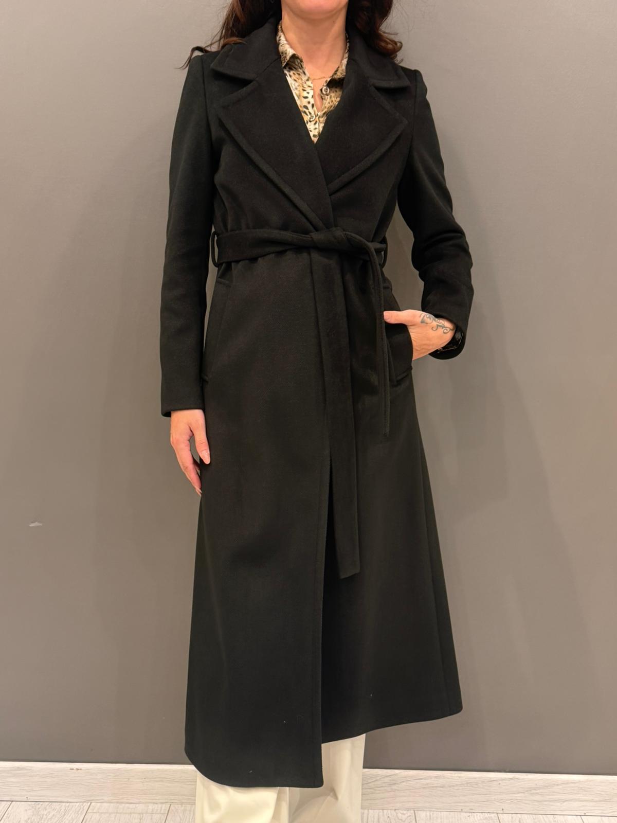 Cappotto lungo con cintura 20456 NE CRISTINA GAVIOLI 
