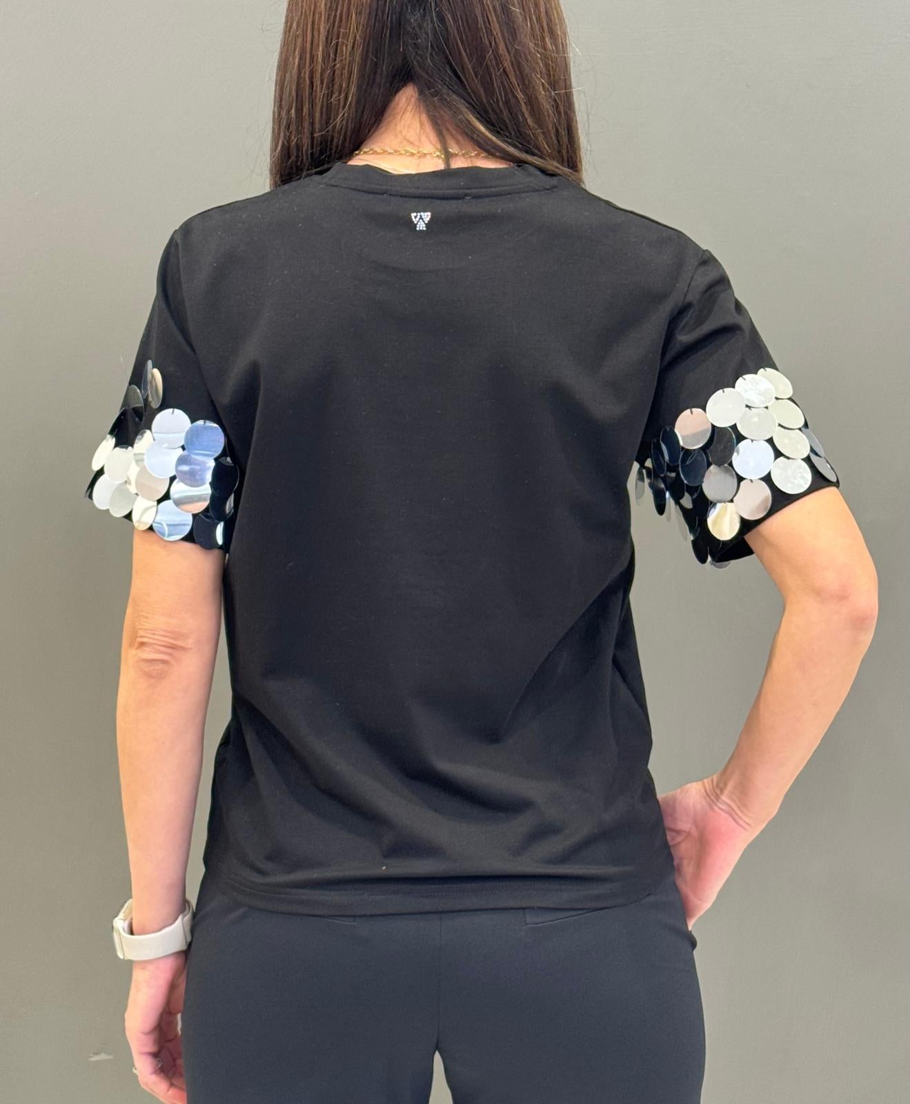 T-shirt macropaillettes 30109V1 NEAR CRISTINA GAVIOLI 