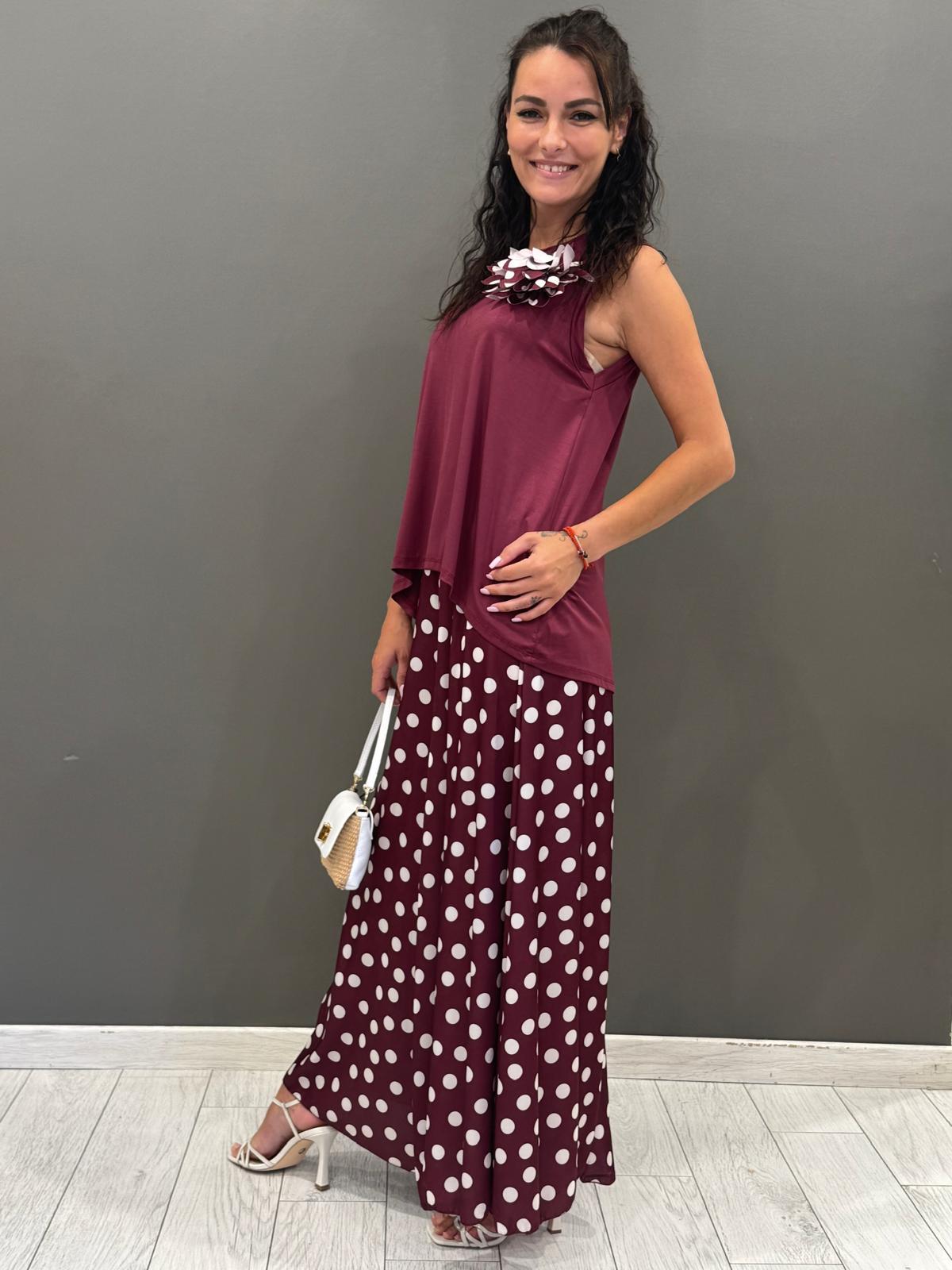 Completo top+pantapalazzo pois
