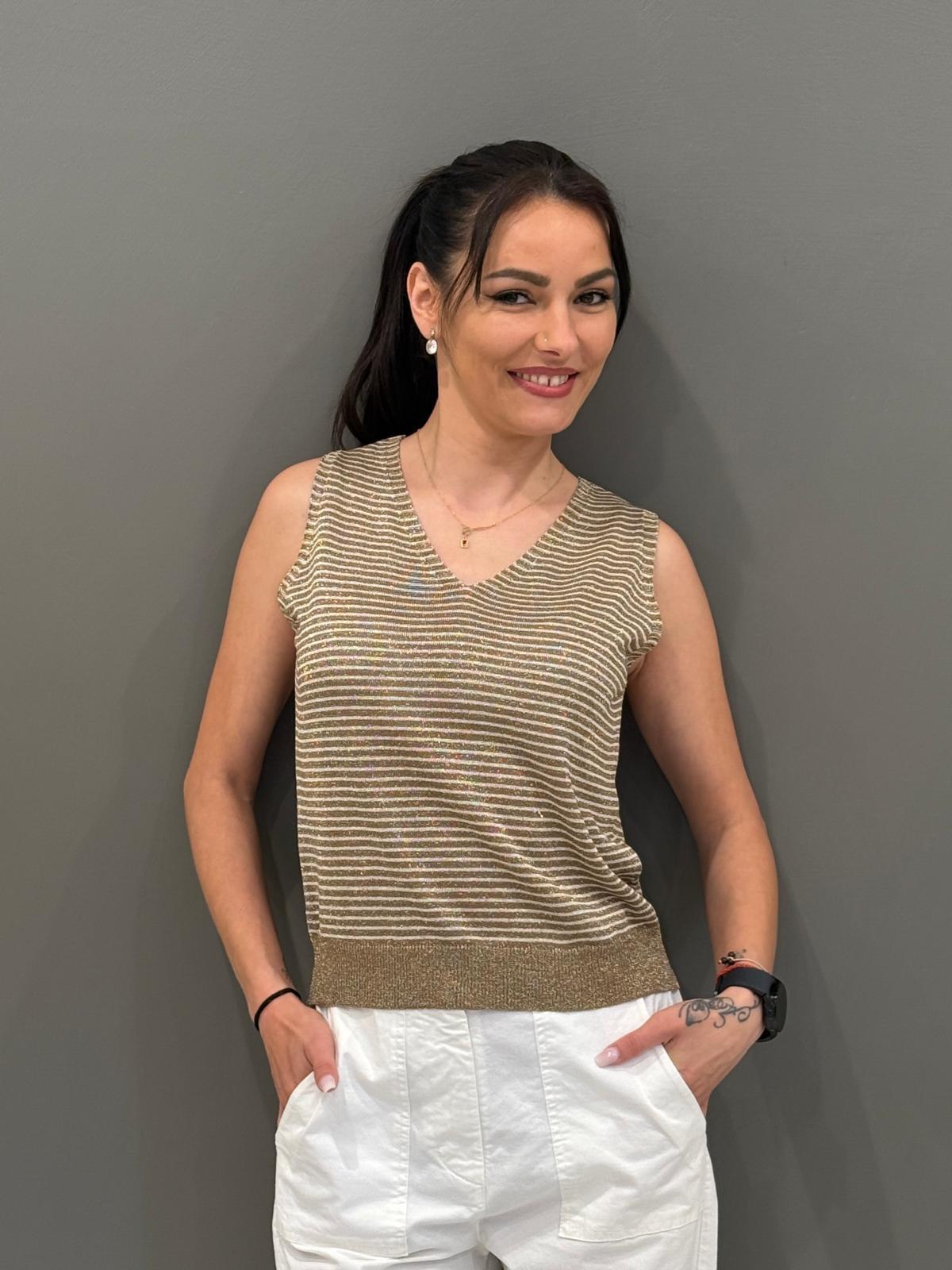 top lurex rigato