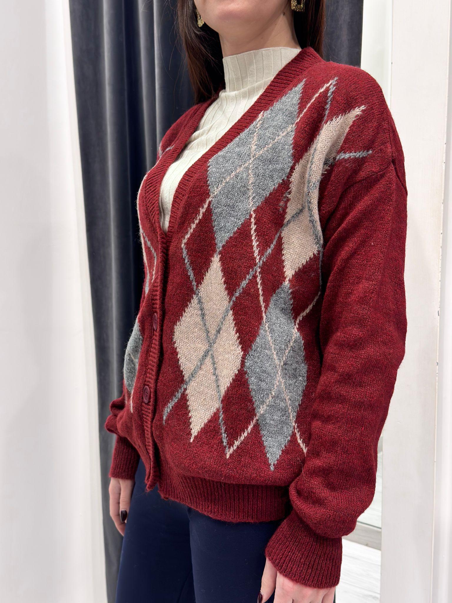 Cardigan rombi I-26816 BOGR REALI 