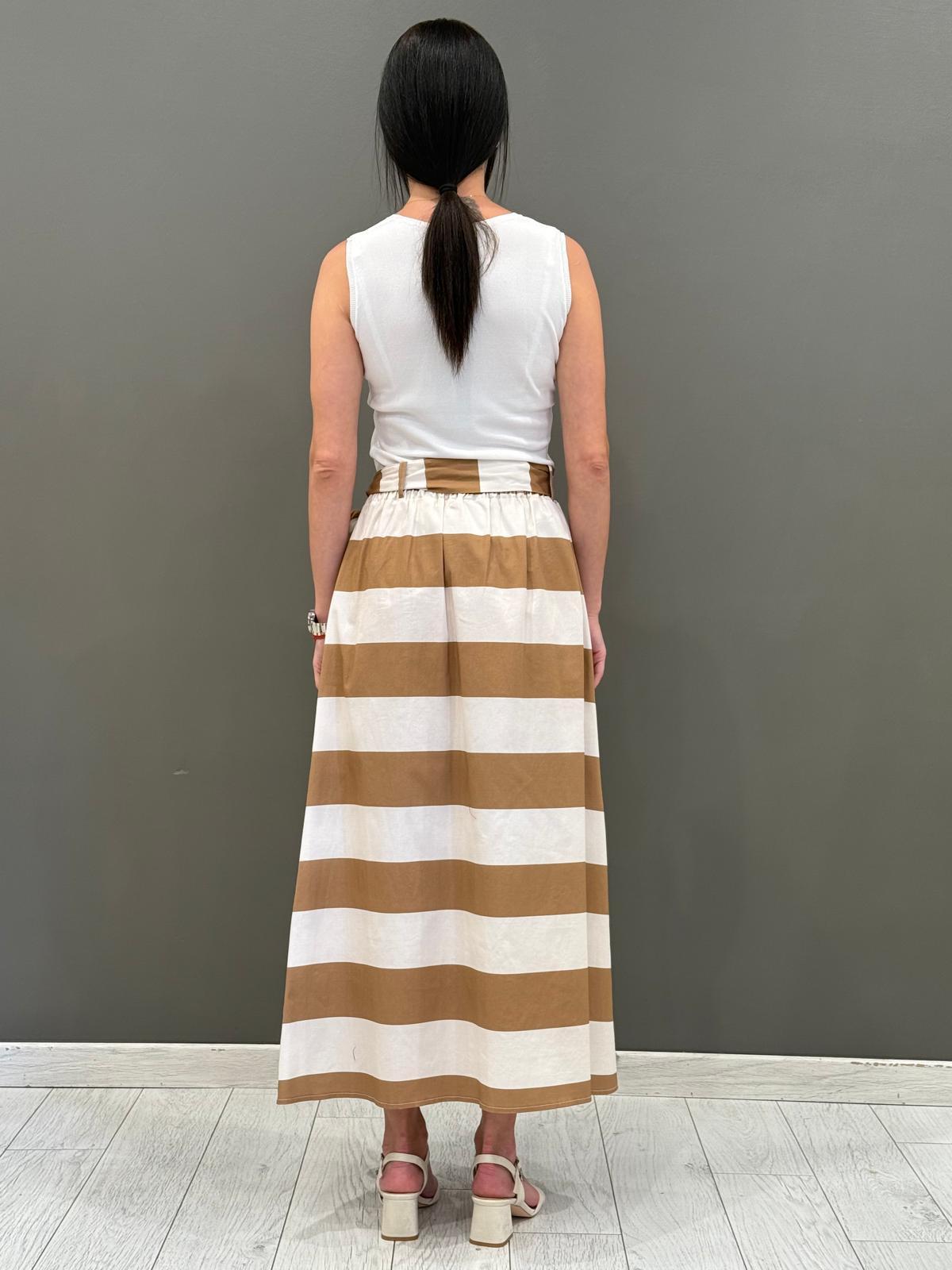 Gonna a righe con cintura CH259-25 002 CRISTINA GAVIOLI 