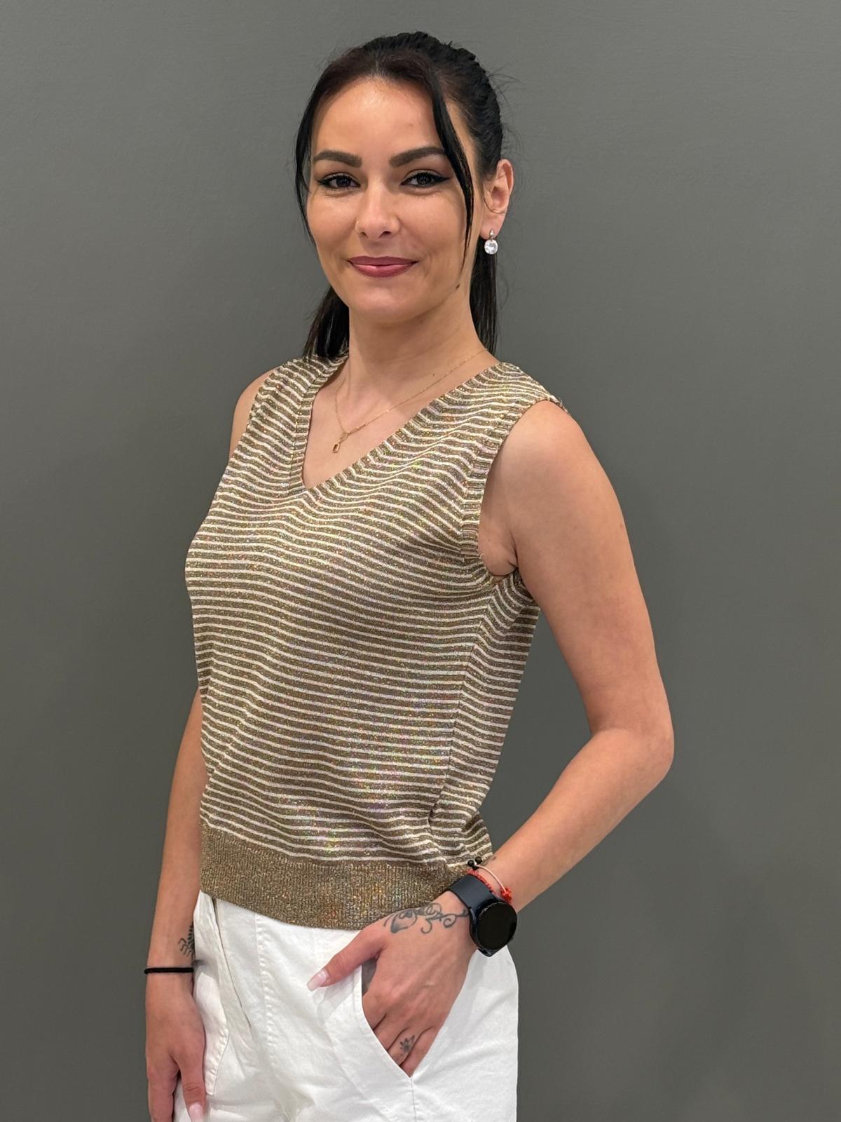top lurex rigato