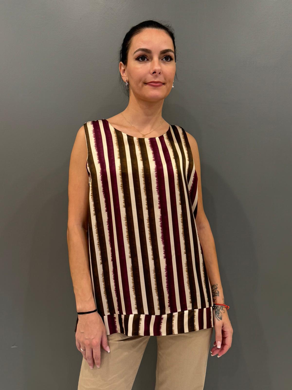 top rigato smanicato 19073 AM REBECCA 
