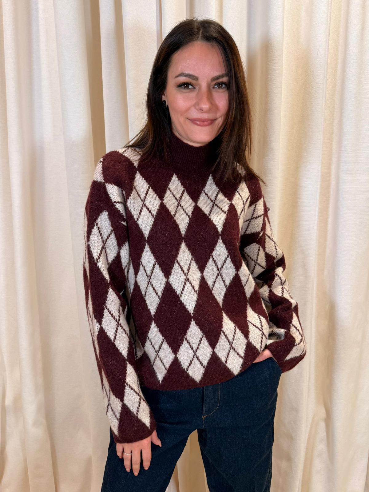 Maglia con motivo argyle<BR/> 20818116 900002215 B YOUNG 