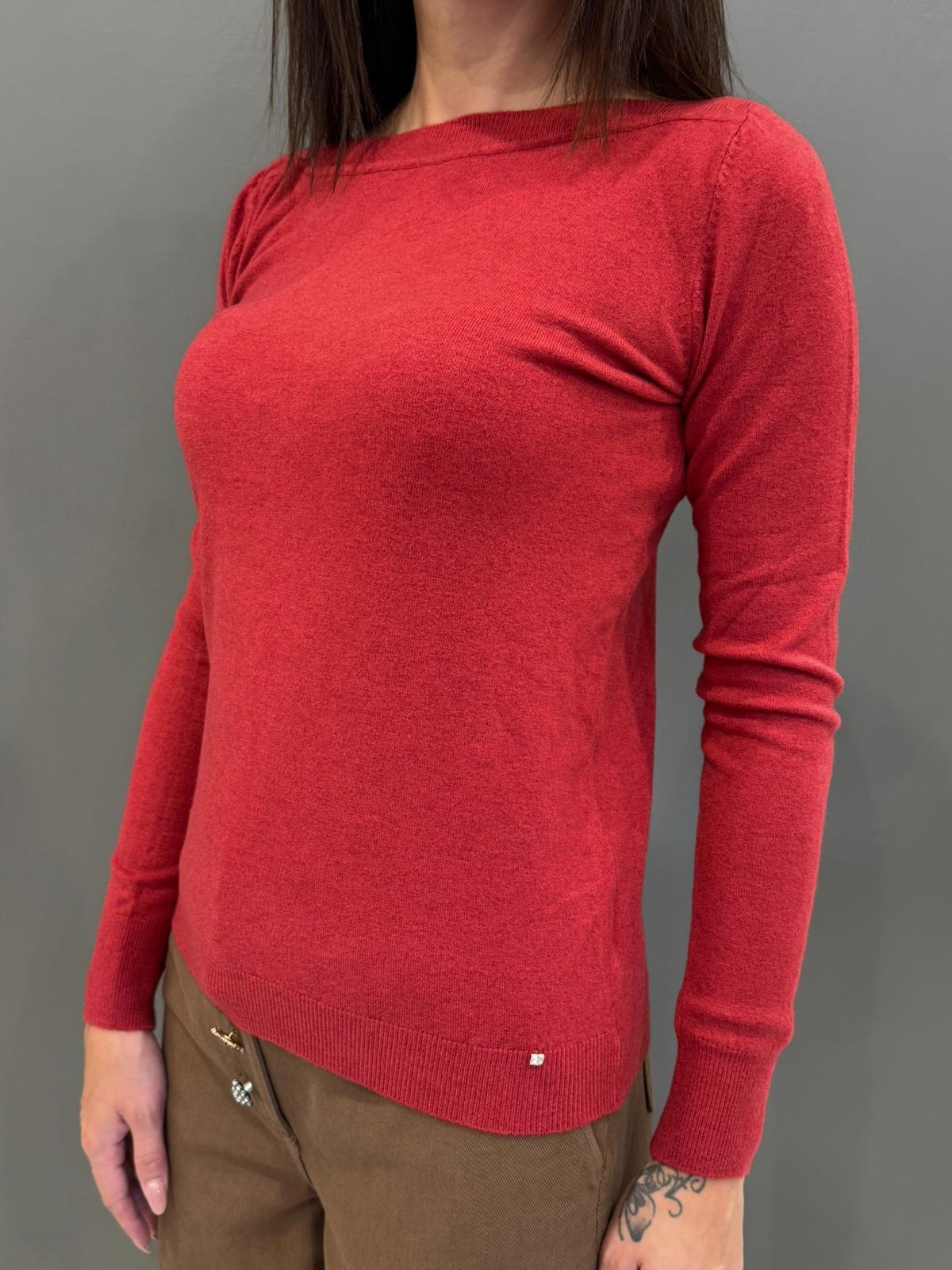 Maglia scollo a barca in viscosa e lana 20002 BL CRISTINA GAVIOLI 