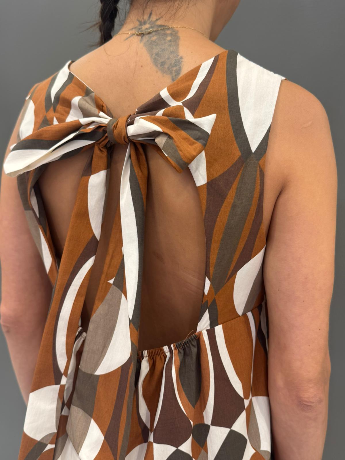 Top in cotone con stampa geometrica L2772-191 BR REBECCA 