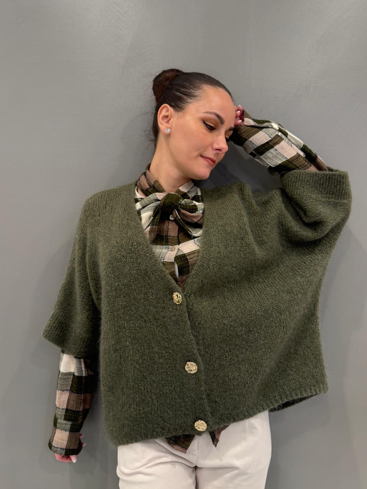 Cardigan misto mohair oversize 23059-1 VE REBECCA 