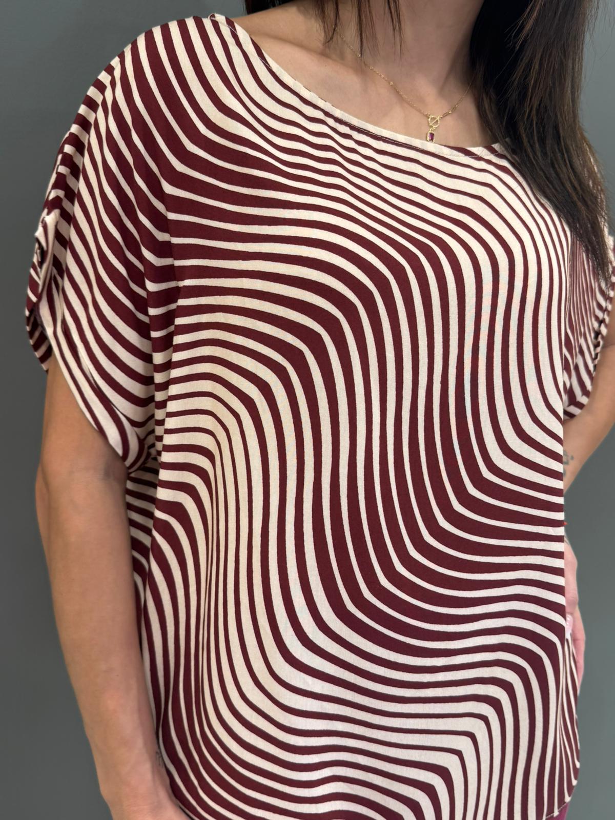 Blusa in viscosa stampa optical CC569-25 VI REALI 