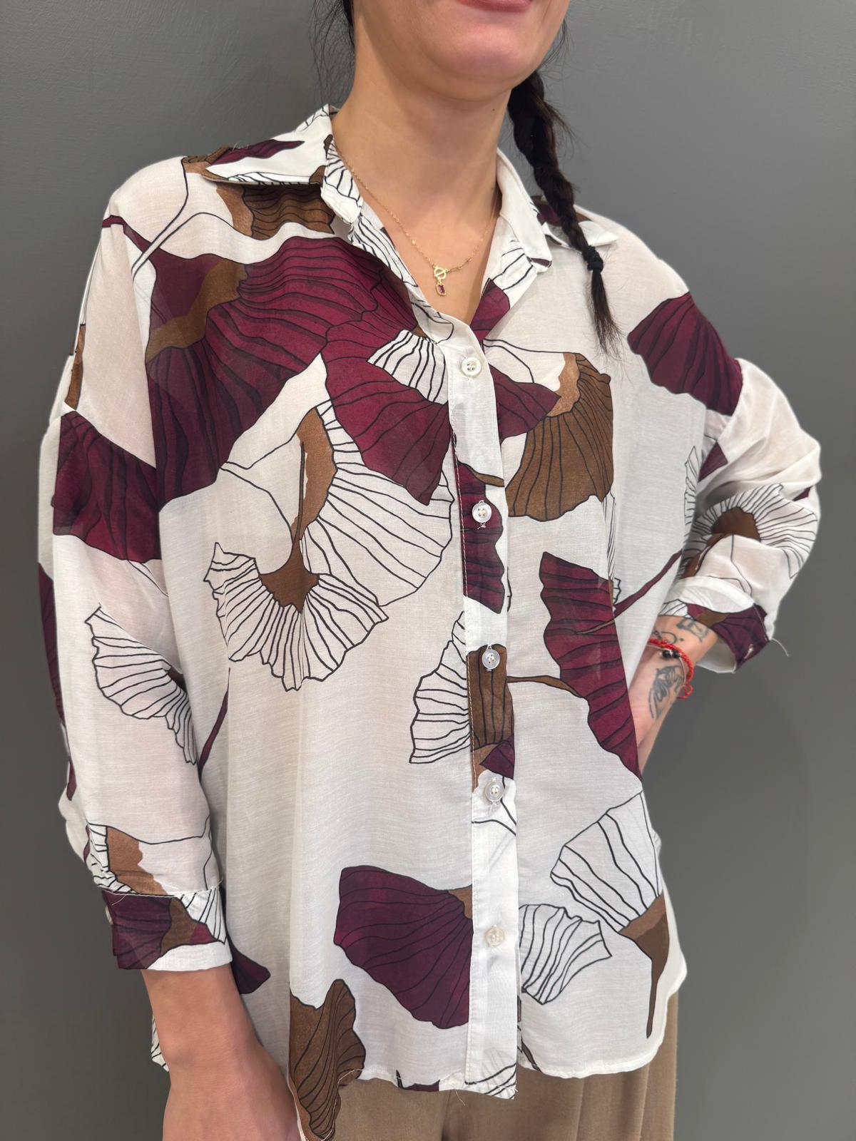 Camicia stampatai in mussola CC361-25 BU REALI 