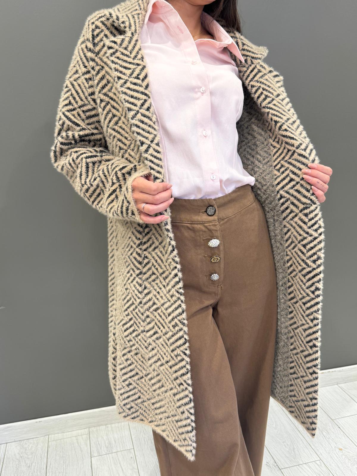 cappotto cardigan effetto peluche MADINA SA REALI 