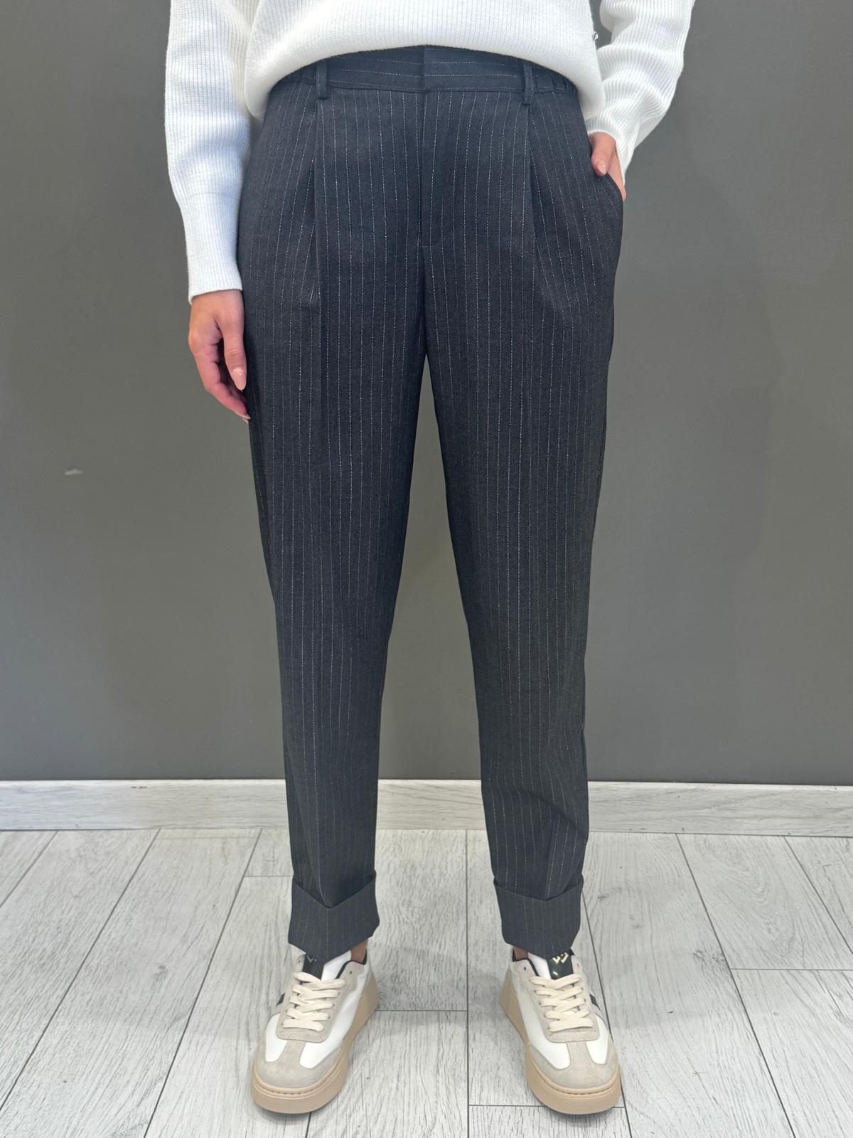 Pantalone gessato grigio 20508 U CRISTINA GAVIOLI 