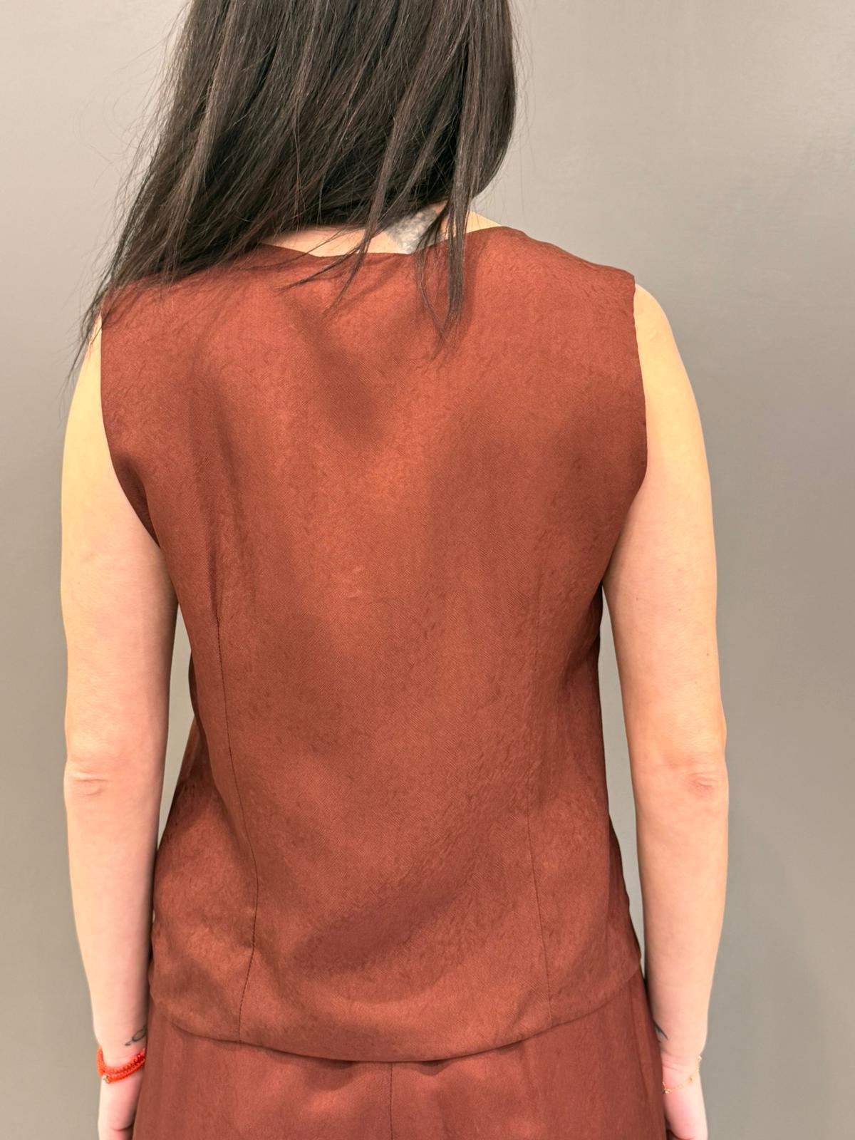 Gilet con bottone gioiello 26293 MA WU'SIDE 