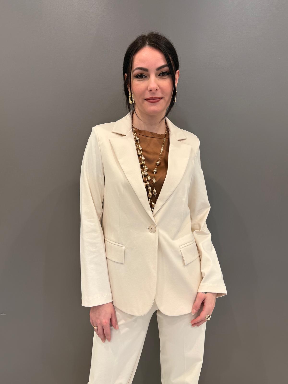 Giacca un  bottone CG20-26 BU CRISTINA GAVIOLI 