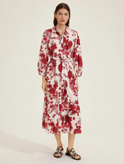 Abito chemisier in mussola di cotone con stampa