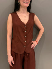 Gilet con bottone gioiello 26293 MA WU'SIDE 