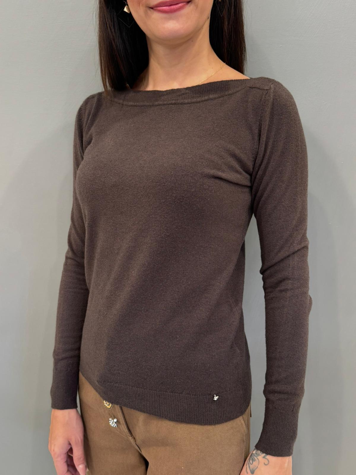 Maglia scollo a barca in viscosa e lana 20002 MO CRISTINA GAVIOLI 