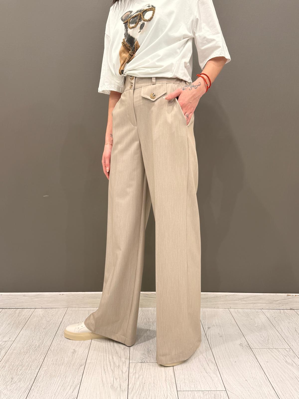 Pantalone con taschino wide leg P1512 TA REALI 