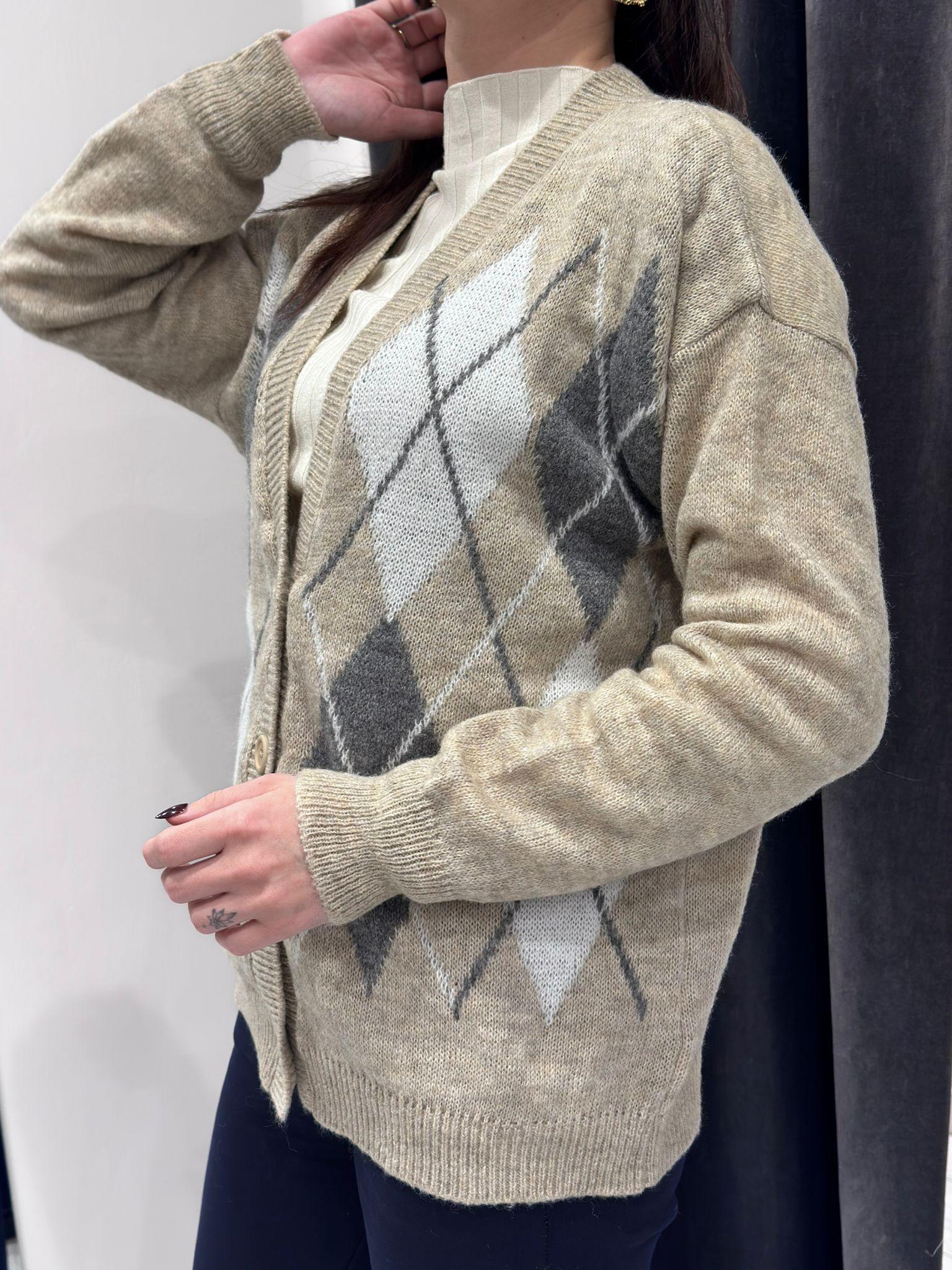Cardigan rombi I-26816 BEPA REALI 